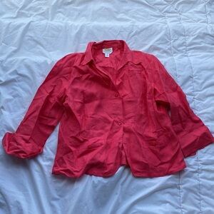 Talbots Irish Linen Blazer Top SIZE 18